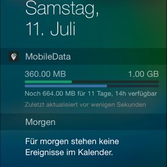 Datenverbrauch Widget - Mobile Data